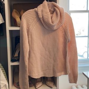 Chunky light pink turtleneck sweater
